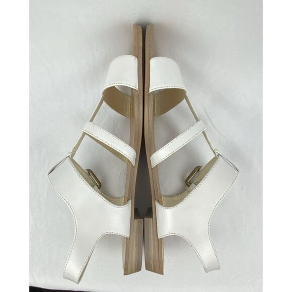 Brooks Brothers Sandals Sz 7.5 Leather White Buckle Strappy Gladiator Nautical - Picture 6 of 12